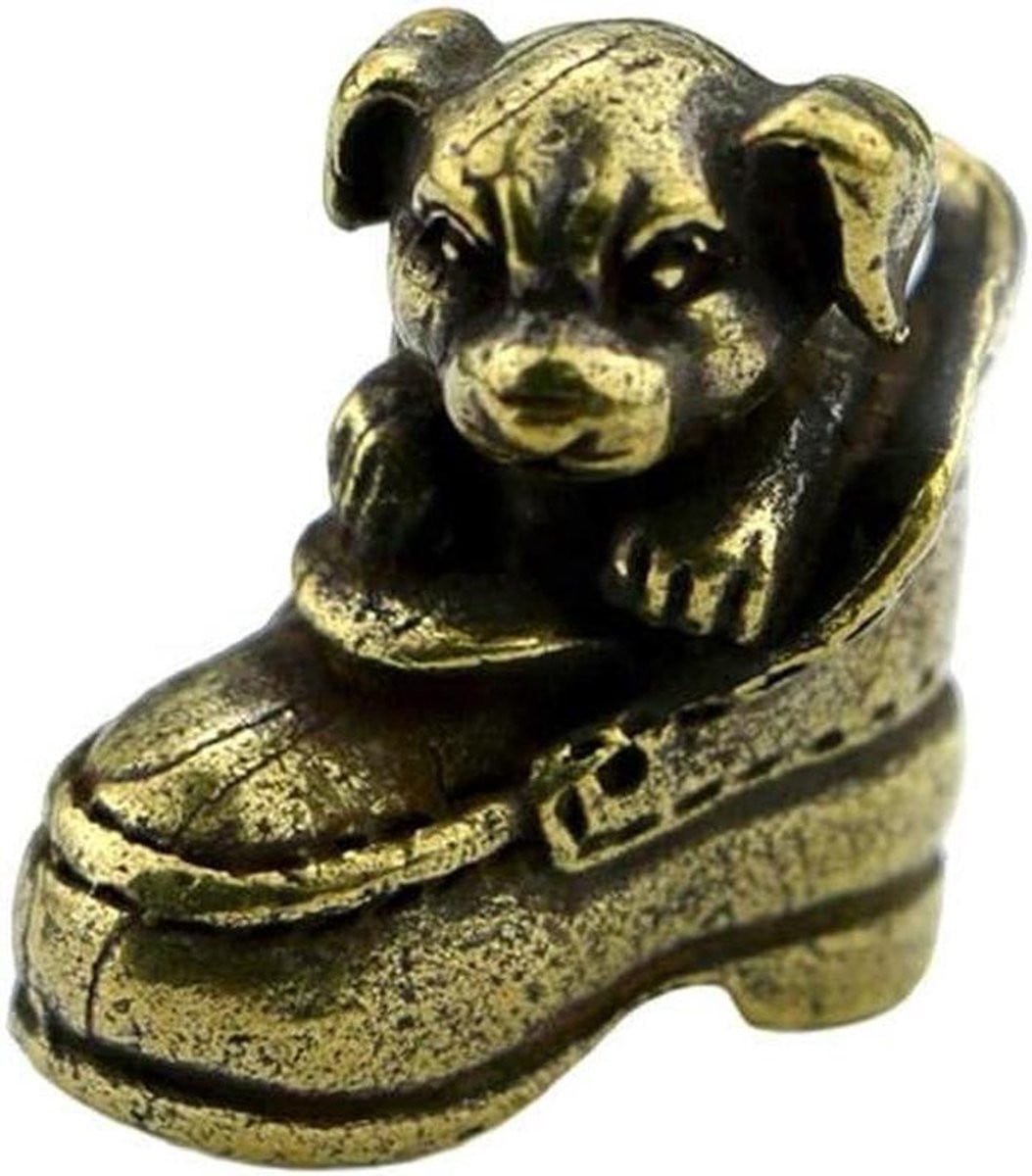 Koperen bronzen vogel decoratie voor op tafel
