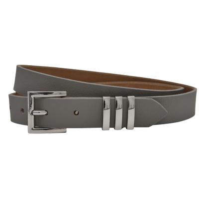 Ledergürtel ANNAMATONI "AnnaMatoni AnnaMatoni Damen Ledergürtel mit silberfarbener", Damen, Gr. TW95, grau (grau 730), 100% Leder, Gürtel Ledergürtel