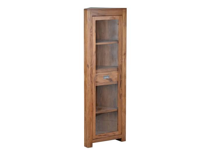 Eckvitrine Masala Massivholz Teak Modern Indien Indisch