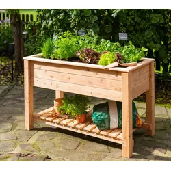 Westmann Lärchenholz Hochbeet Emily mit Ablage | Natur | 120x65x75 cm - Natur