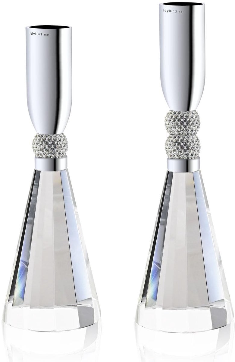Omgoods - Set van 2 Crystal K9 Kaarsenhouders met Zware Basis