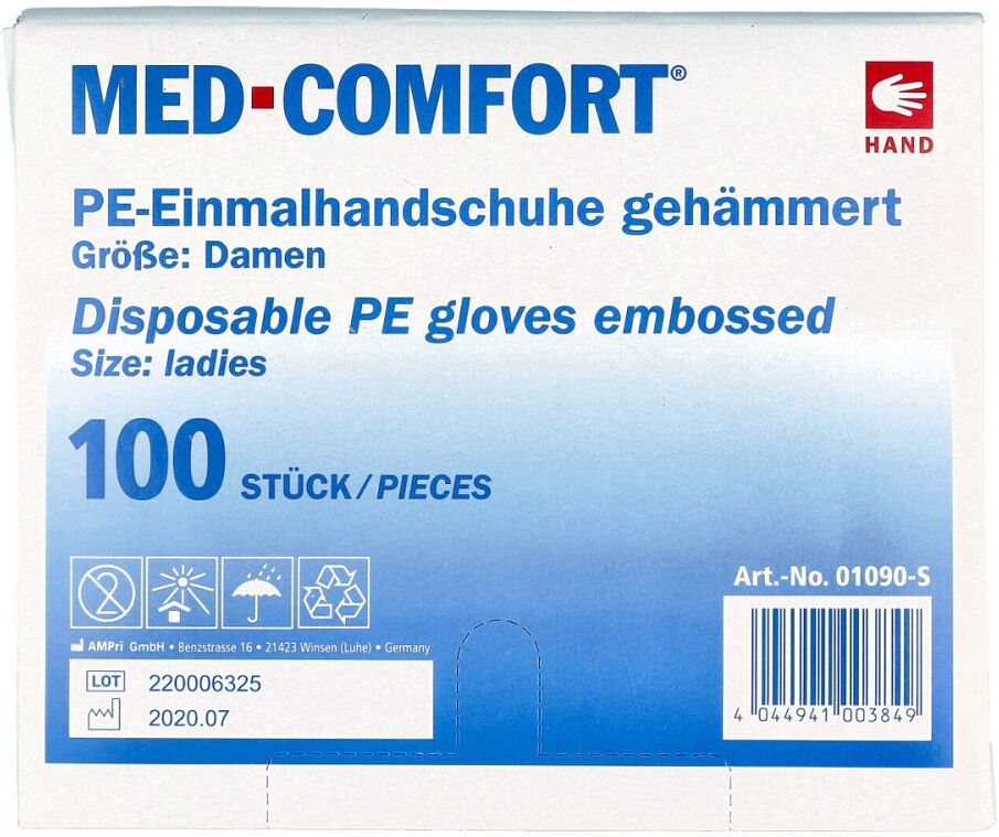 Handschuhe Einmal Polyäth. Damen 100stk