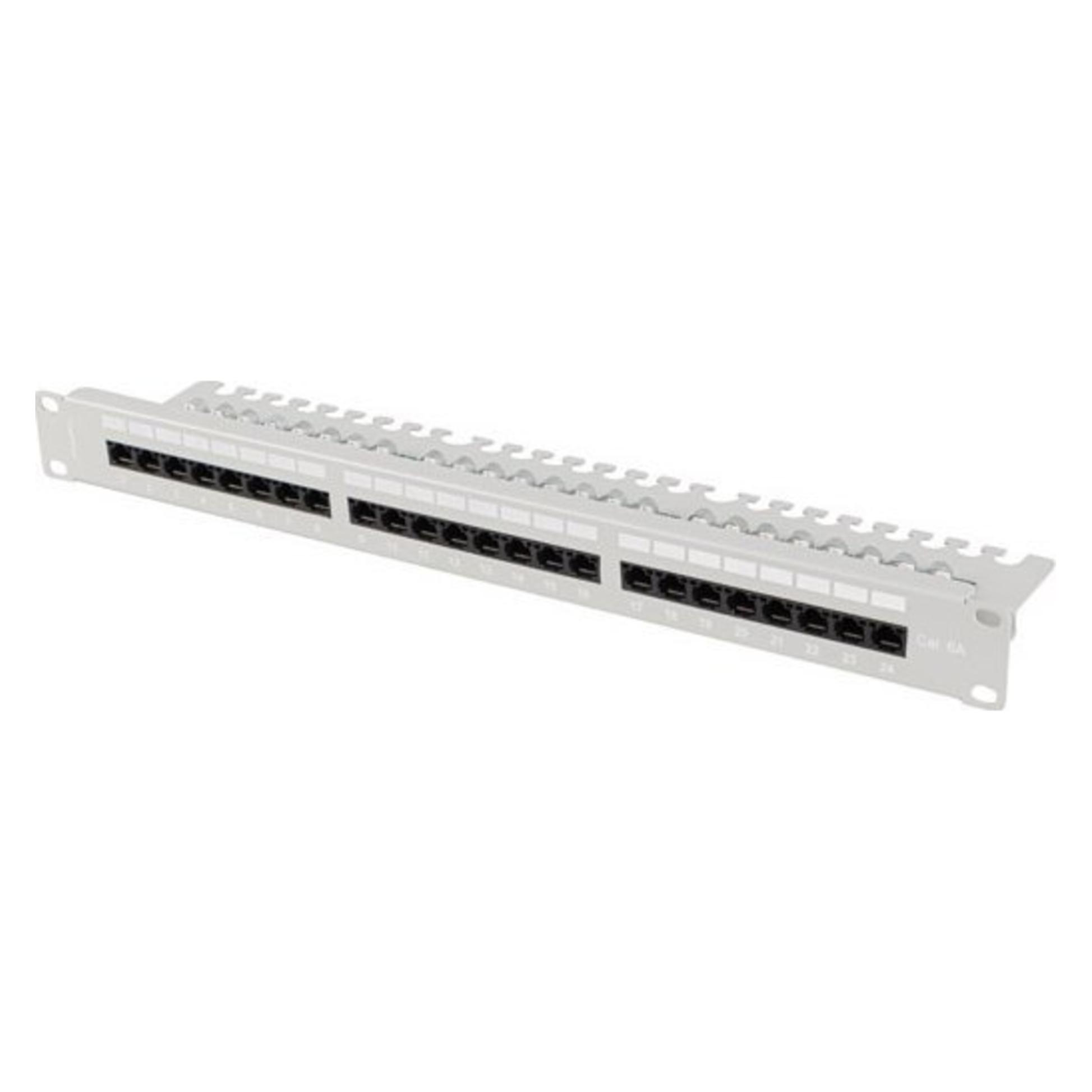Lanberg Patch Panel 24 Port 1u 19 Kat.6a Utp Z Organizerem Kablowym Szary (PPUA-1124-S)