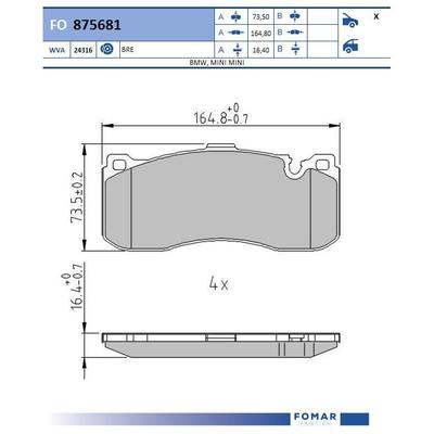 FOMAR FRICTION FO 875681 für BMW MINI
