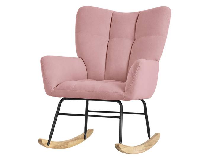 Ml-Design Schaukelsessel, Pink, Kautschukholz, 88x95x69 cm, Wohnzimmer, Sessel, Relaxsessel