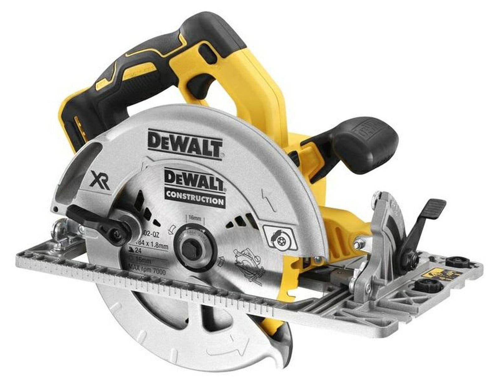 DeWalt DCS572N-XJ XR 18V borstelloze cirkelzaag 184mm met geleiderail
