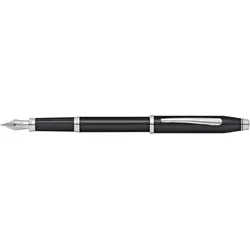 Cross, Schreibstifte, Füller Century II F Schwarzlack verchromte Applikation (1x)