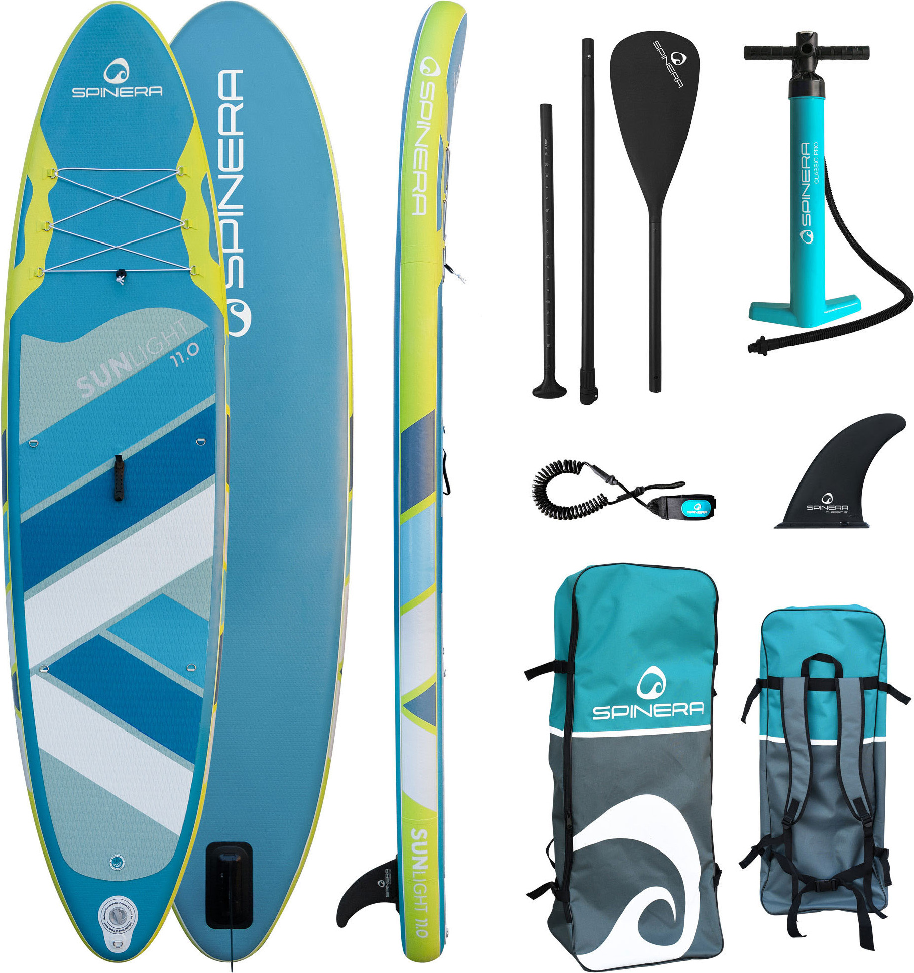 Paddle-Board SPINERA Sun Light 11 BLAU/GRÜN Größe: Einheitsgröße