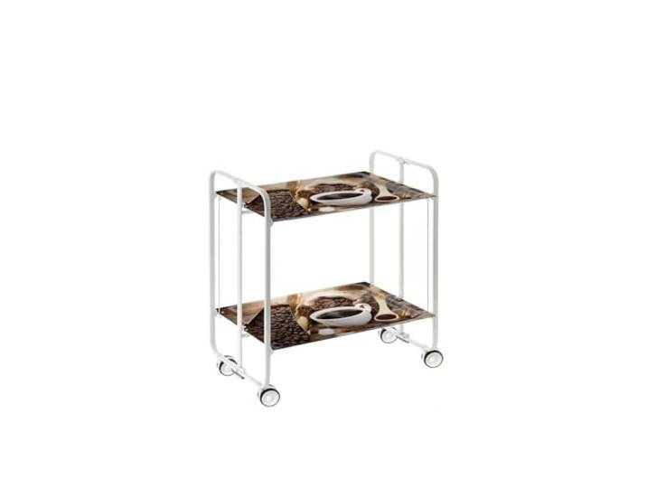 DON HIERRO - Servierwagen weiß, klappbar, 2 Böden. Rollwagen BAUHAUS-41
