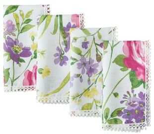 Threadmade Sophia Pom Pom Napkin, Set of 4 - 17x17