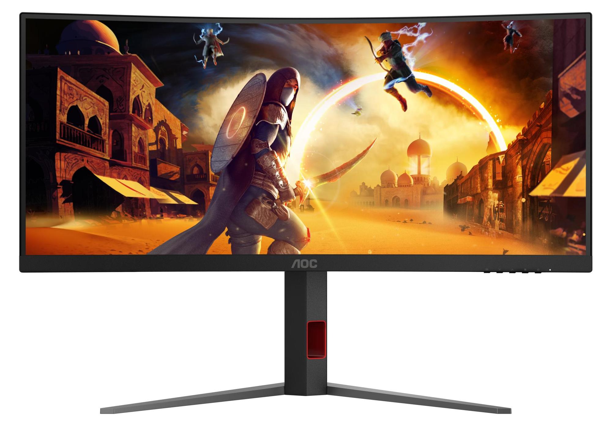 AOC G4 CU34G4Z, 86,4 cm (34"), 3440 x 1440 Pixel, Wide Quad HD, LED, 1 ms, Schwarz, Rot