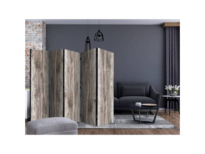 Paravent Stylish Wood Polaire Marron 225 x 172 x 3cm