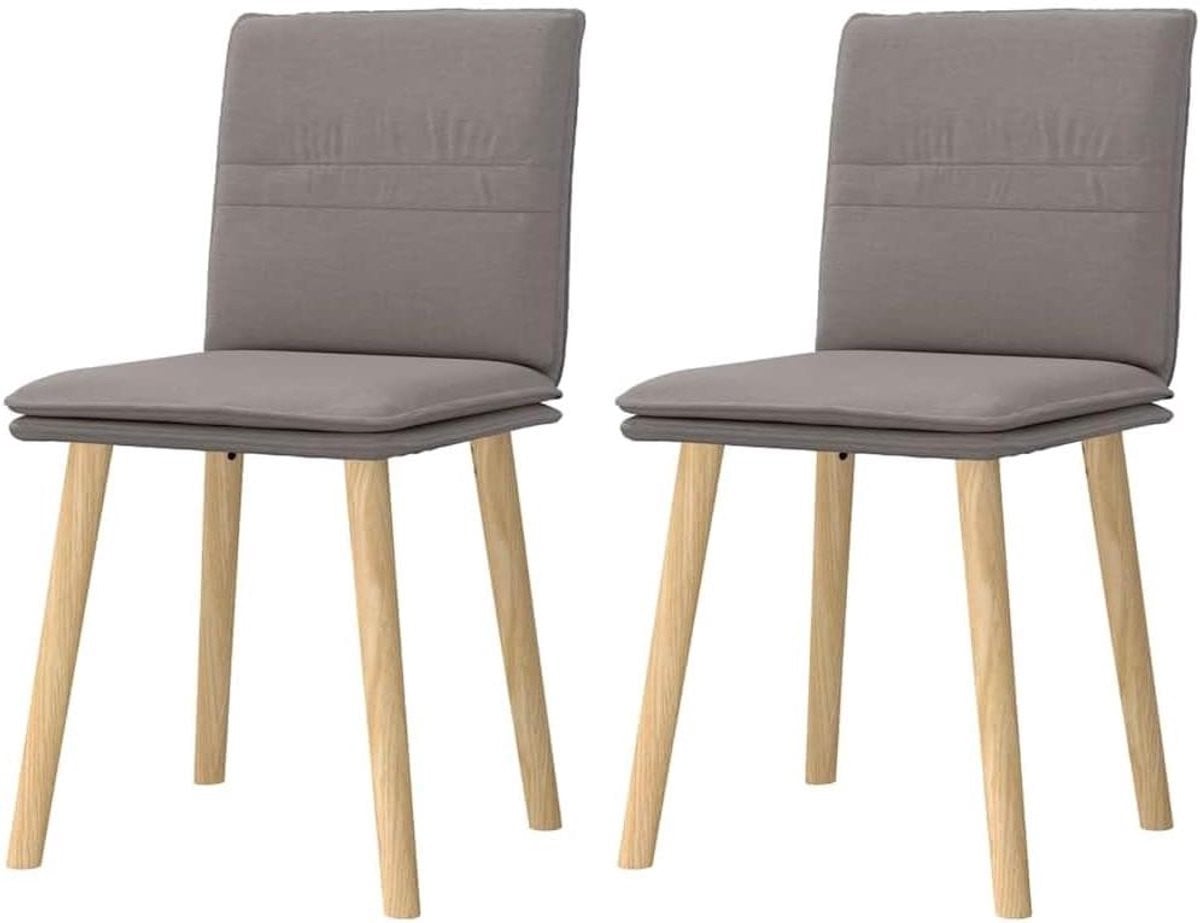 Set van 2 ergonomische eetkamerstoelen in taupe