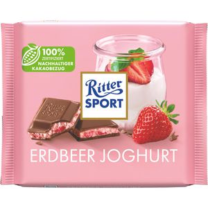 Ritter-Sport Tafelschokolade Erdbeer-Joghurt, 100g
