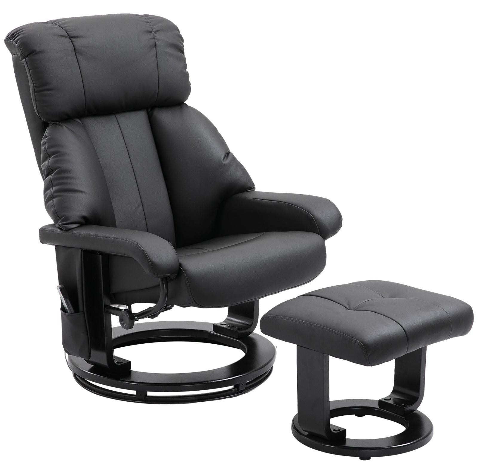 Selius Elektrische Relaxfauteuil - Massagestoel - Zwart Kunstleer