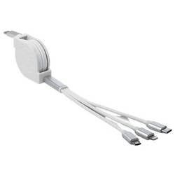 Delock DELOCK USB Type-C 3 in 1 Aufrollladekabe USB Ladegerät Weiß mobil aufwickelbares USB-C®-Kabel 85844