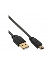 InLine USB-Kabel mini-USB Typ B M bis USB M 2.0 2 m flach Schwarz (31820F)