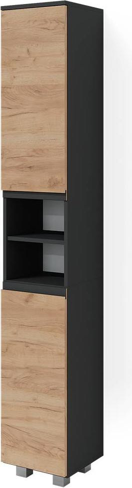 Vicco Badkamerkast J-Shape Antraciet/Goudkleurig Eiken Model 38145