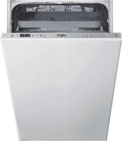 Lavavajillas integrable - Whirlpool WSIC 3M27 C, 10 servicios, 5 programas, 44.8 cm de ancho, FlexiSpace, Tecnología 6th SENSE, Sin panelar