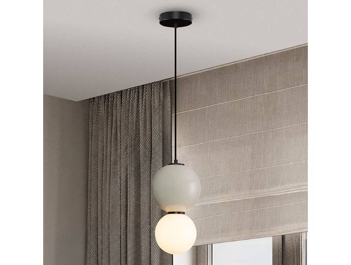 Suspension Noesis type A Ø 18cm Gris/Gris Céramique LED non-remplaçables Module LED