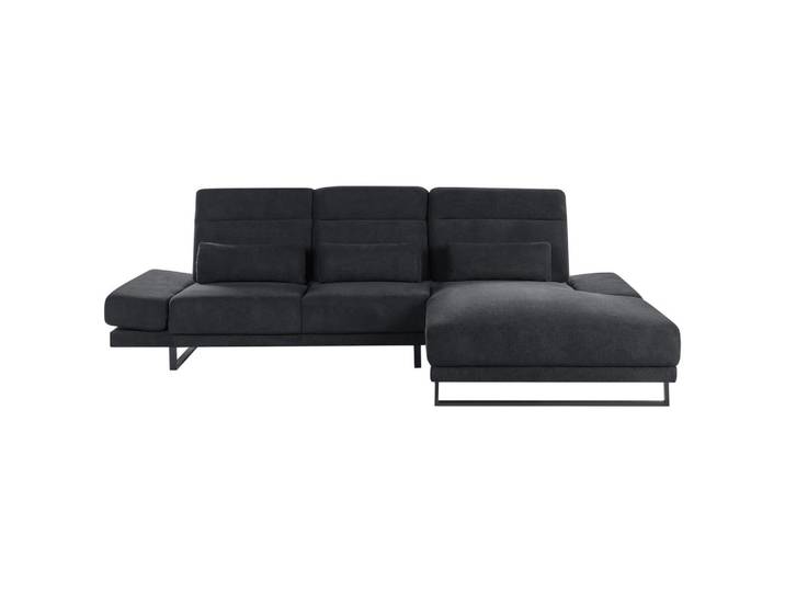 ECKSOFA 4-Sitzer Stoff Schwarz linksseitig Ikast