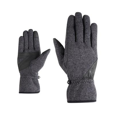 Multisporthandschuhe ZIENER "IWO-Z AS TOUCH unisex", Gr. 7.5, schwarz (schwarz mélange), Polyester, Handschuhe