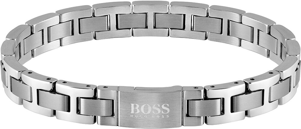 Armband BOSS "Schmuck Edelstahl Armschmuck Gliederkette METAL LINK", silber (edelstahlfarben), Armbänder, Damen, 21cm, Edelstahl, Armband edelstahlfarben 21cm, Edelstahl