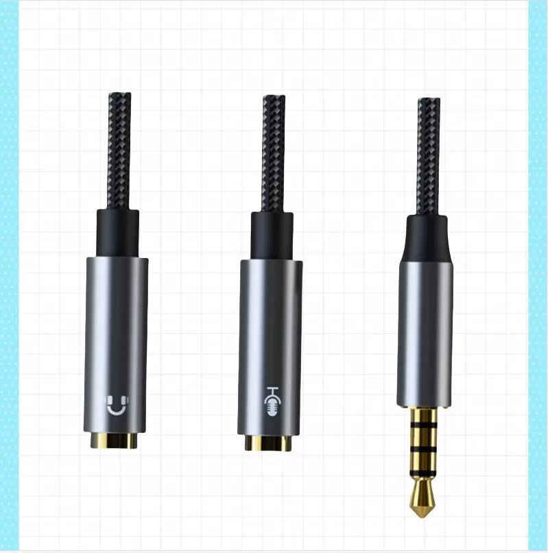 INF CB01 Kopfhörer- und Mikrofon-Splitter-Adapter-Audiokabel model 2