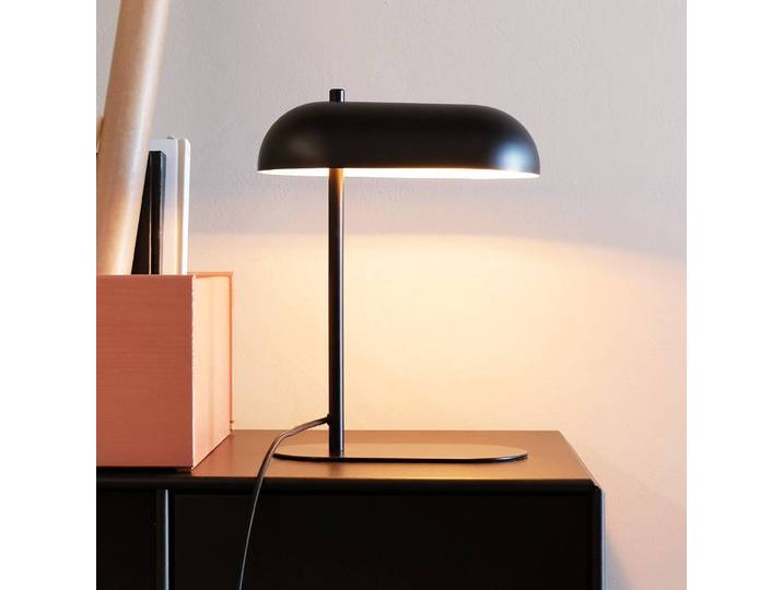 Dyberg Larsen Tischleuchtelampe Arch, schwarz, für Arbeitszimmer / Büro, Metall, Design, Tischleuchte
