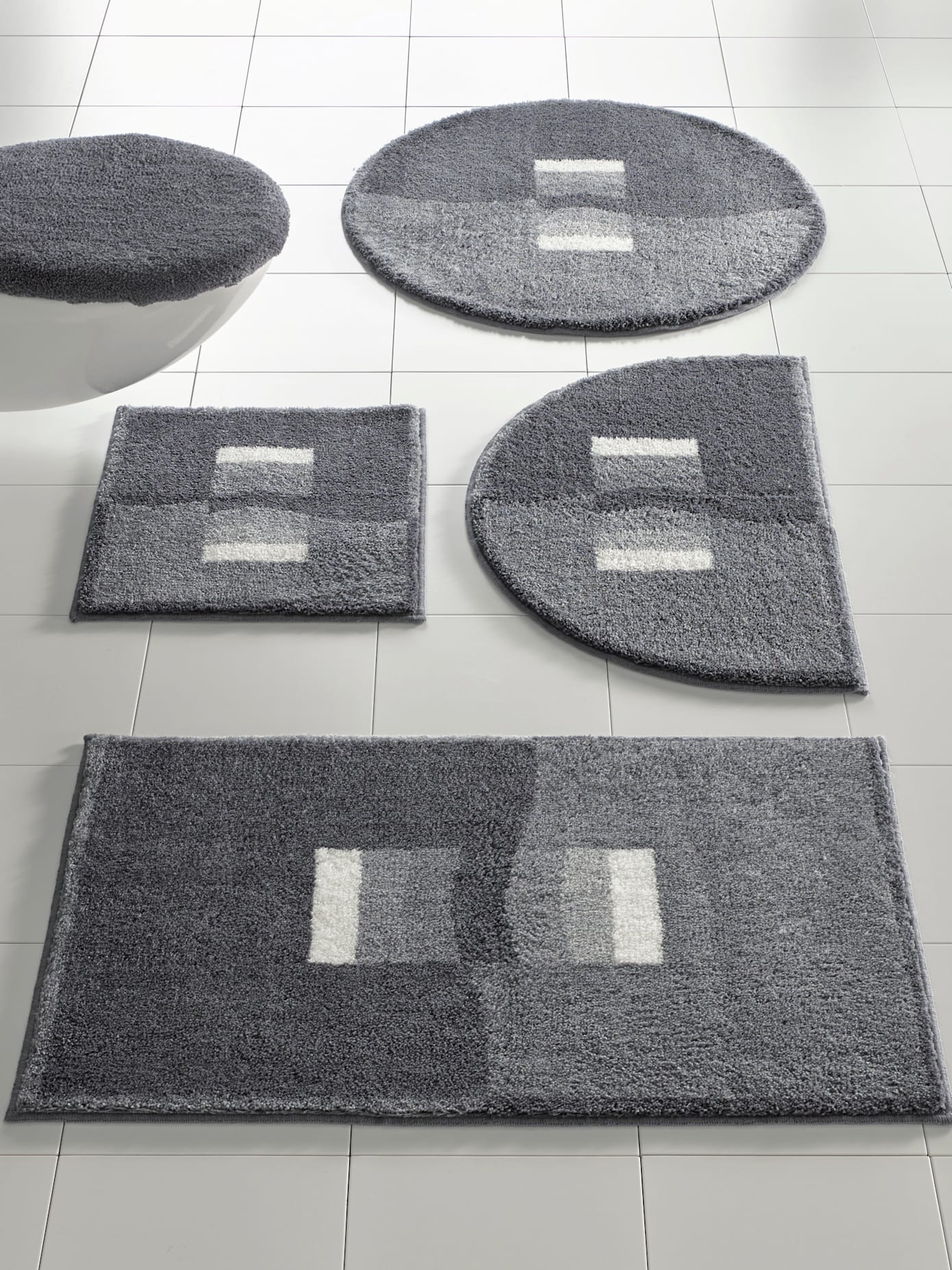 Badematte GRUND Gr. 3, grau, rechteckig (100cm x 60cm ) WC-Vorleger rechteckig, Badematten, Badematte grau rechteckig (100cm x 60cm ) WC-Vorleger rechteckig