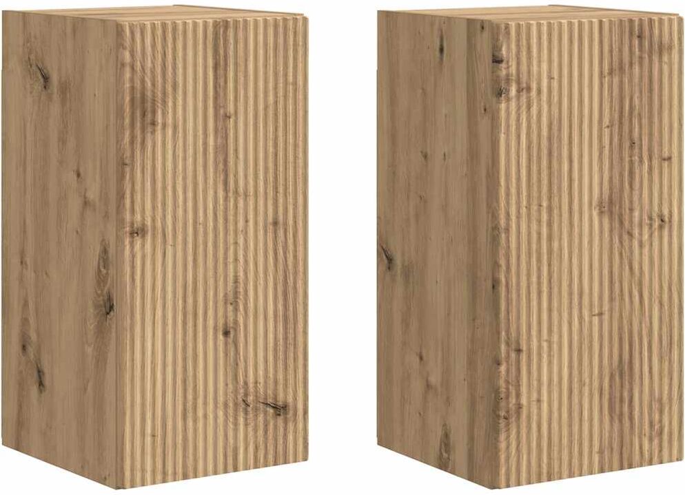 vidaXL Meuble TV mural 2 pc Chêne artisan Bois d'ingénierie