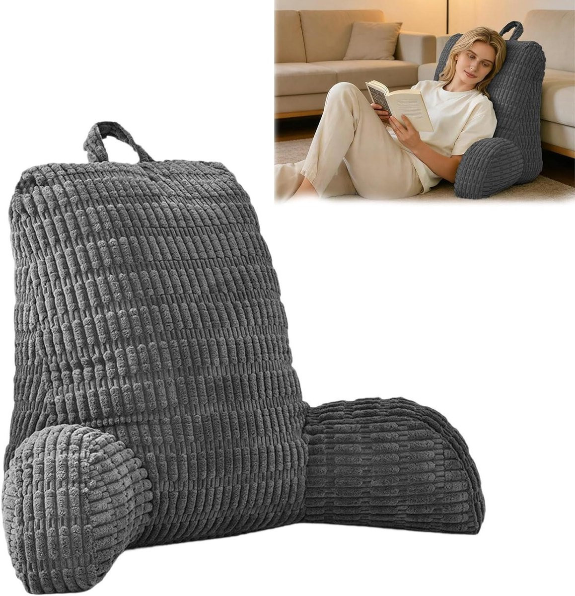 Ergonomisch Leeskussen voor volwassenen - Grijs