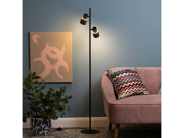 Lampadaire Ø 22cm Marron/Noir Aluminium thermopoudré GU10