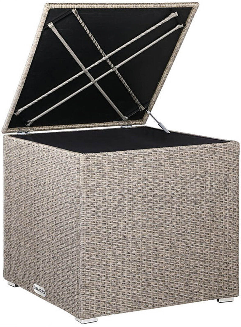 Ebern Designs Eva-Lily 75cm W 300L Water Resistant Deck Box Grey 70cm H X 75cm W X 75cm D