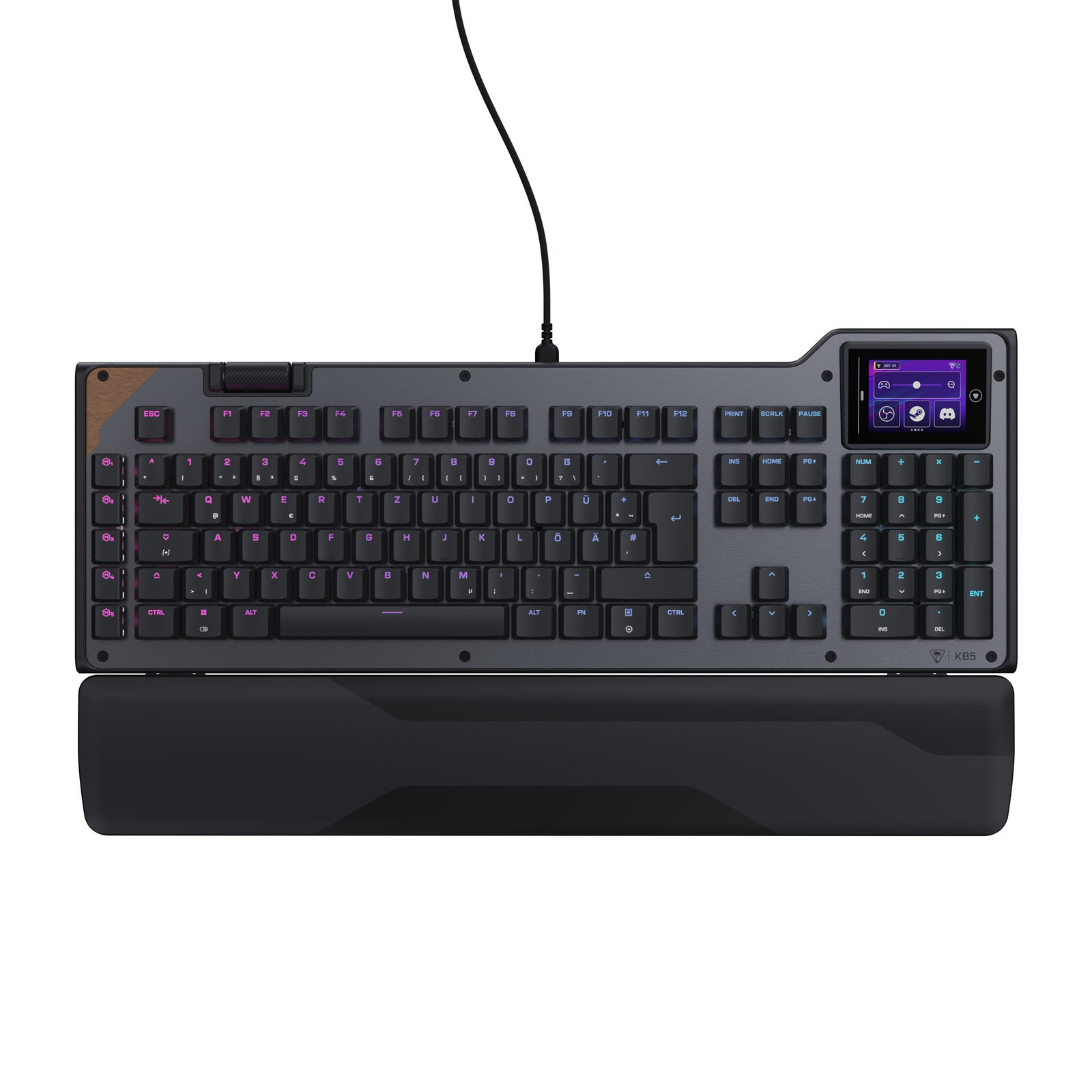 Turtle Beach Command Series KB5 Mechanisch Gaming Toetsenbord met RGB LED-verlichting en QWERTZ-lay-out, Zwart