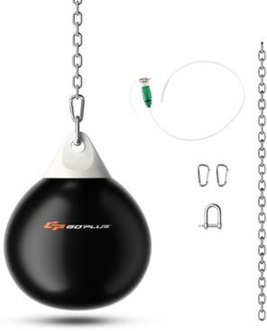Costway 21 Inch Water Punching Bag with Adjustable Metal Chain-Black