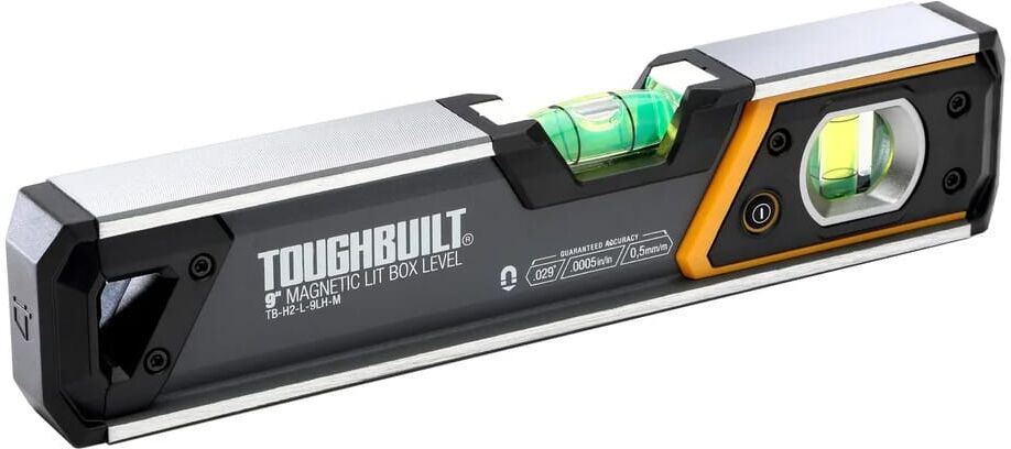 TOUGHBUILT 9-in Lighted Magnetic Box Level (TB-H2-L-9LH-M)