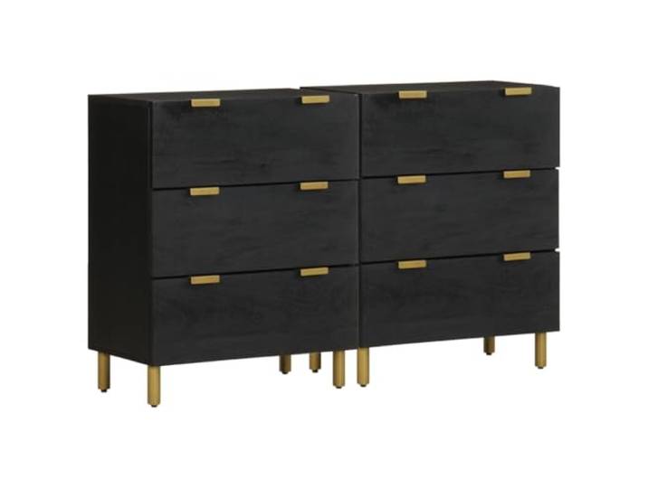 Heofavd Sideboard 2er Set Kommode Schwarz 60x33x75 cm Beistellschrank