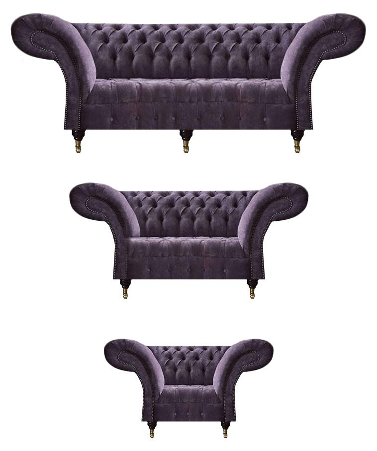 Lila Chesterfield Designer Woonkamer Set voor Volwassenen