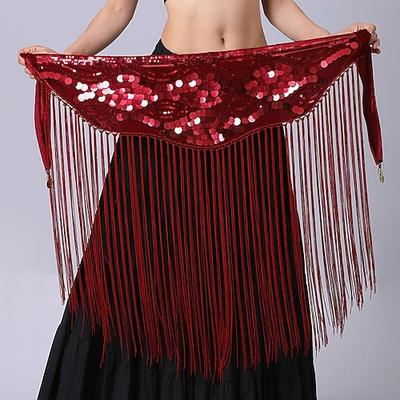 Bauchtanz Tanz Accessoires Gürtel Glitzer Sattelgurt Quaste Damen Leistung Ausbildung Hoch Polyester Pailletten