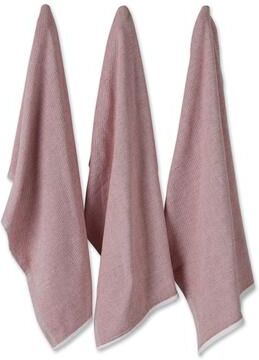 DII Asst Barn Red French Terry Dishtowel Set/3