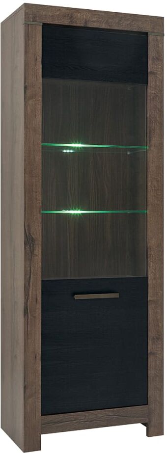 Petits meubles Vitrine 2 portes panneaux agglomérés noir Noir 68x196x39cm