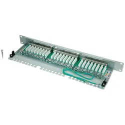Telegärtner TELEGAERTNER Patchpanel Cat5e 24Port RJ45 1HE 48,3cm 48,30cm (19") lichtgrau (26.11.0523), Server Zubehör, Grau