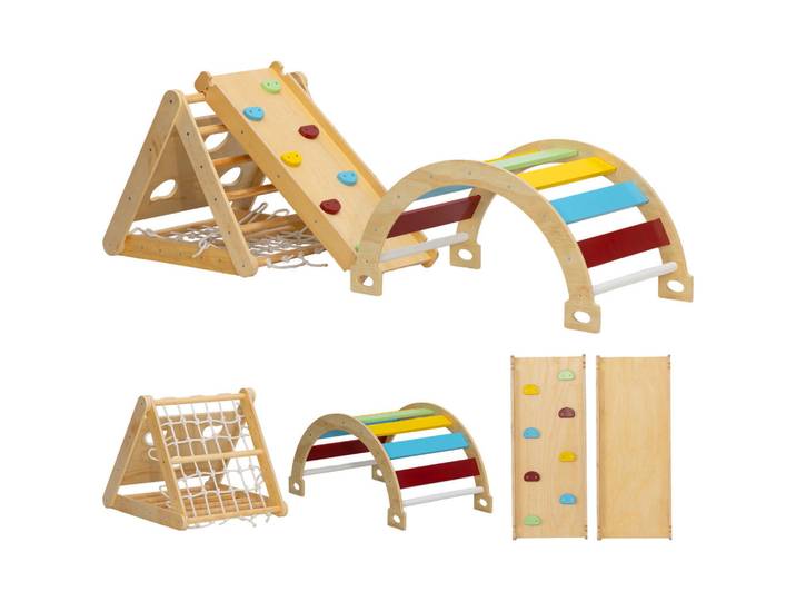 Aiyaplay Klettergerüst Kiefernholz Mehrschichtenplatte Mehrfarbig, Mehrfarbig, Holz, 62.5x57x168 cm, unisex, Spielzeug, Sonstiges Spielzeug