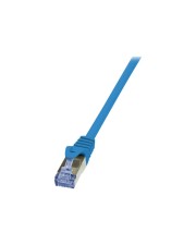 LogiLink PrimeLine Patch-Kabel RJ-45 M bis M 0.5 m SFTP PiMF CAT 6a halogenfrei geformt ohne Haken Blau (CQ3026S)
