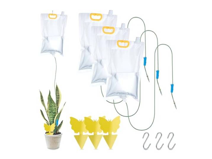 Relaxdays Sacs de goutte à goutte avec autocollants\, 4 pcs\, infusions plantes 3\,5 l\, système d'irrigation\, coloré