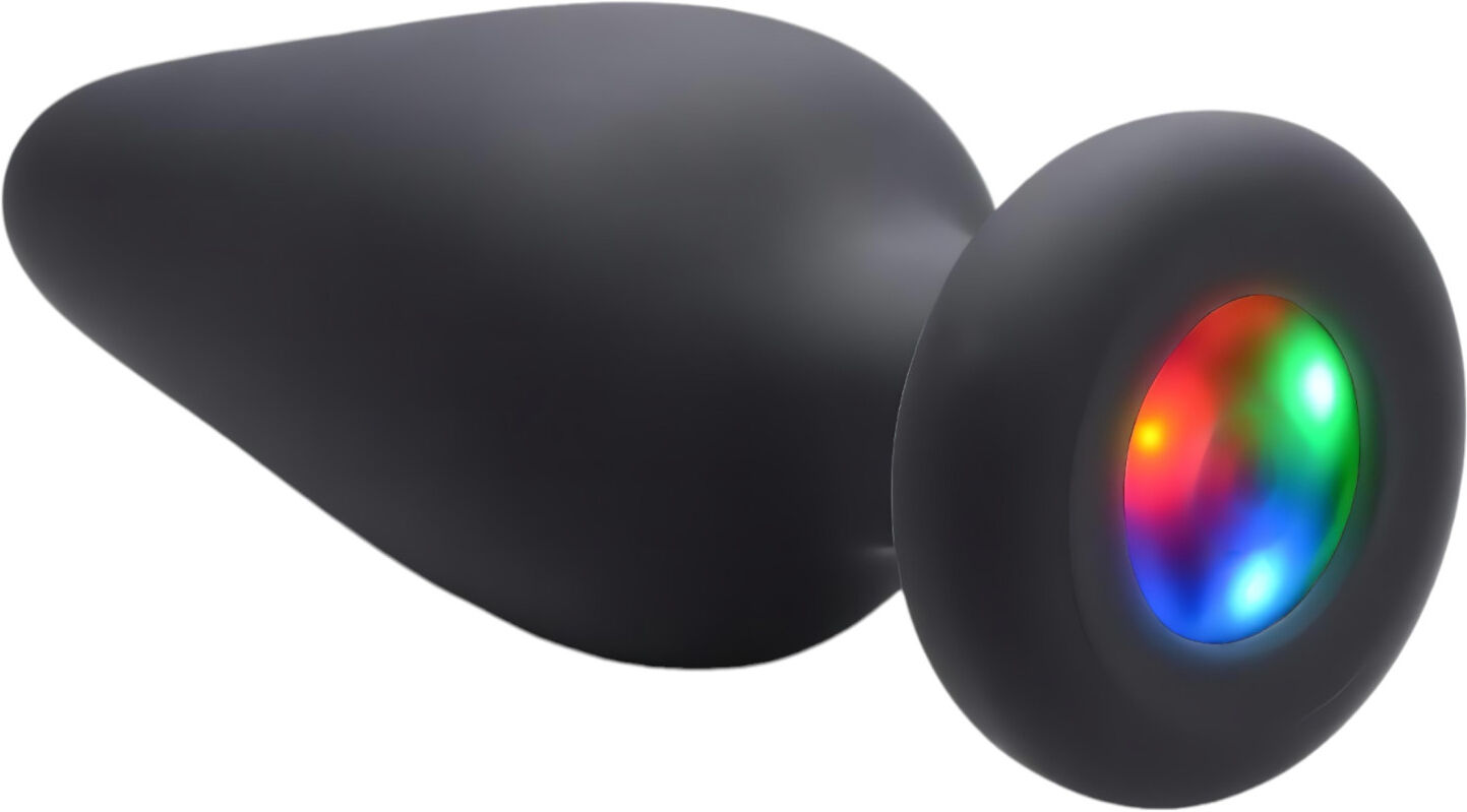 XR Brands Booty Sparks - Black Silicone Light-Up Anal Plug