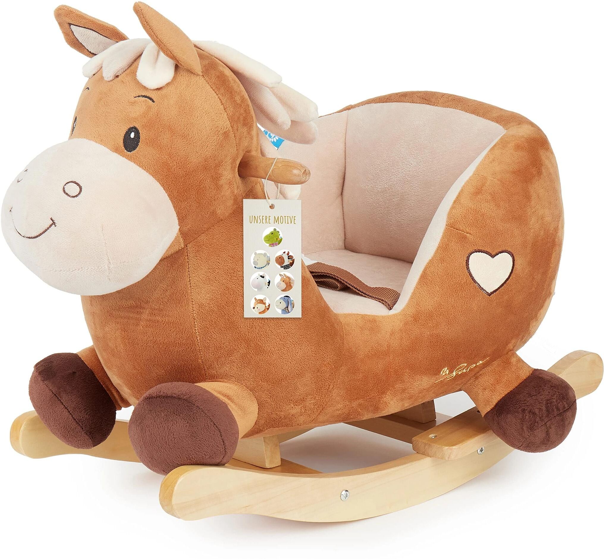 Schaukelpferd BIECO "Calimero", Baby, braun, Schaukeltiere Schaukelpferd, Holzart: Pinie (China) braun Einheitsgröße