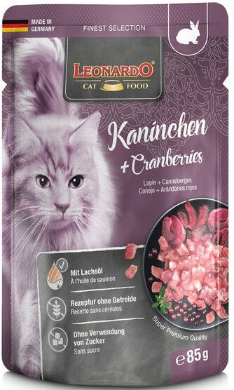 Leonardo Finest Selection Conejo y Cranberries Sobre para Gatos 16 x 85 gr