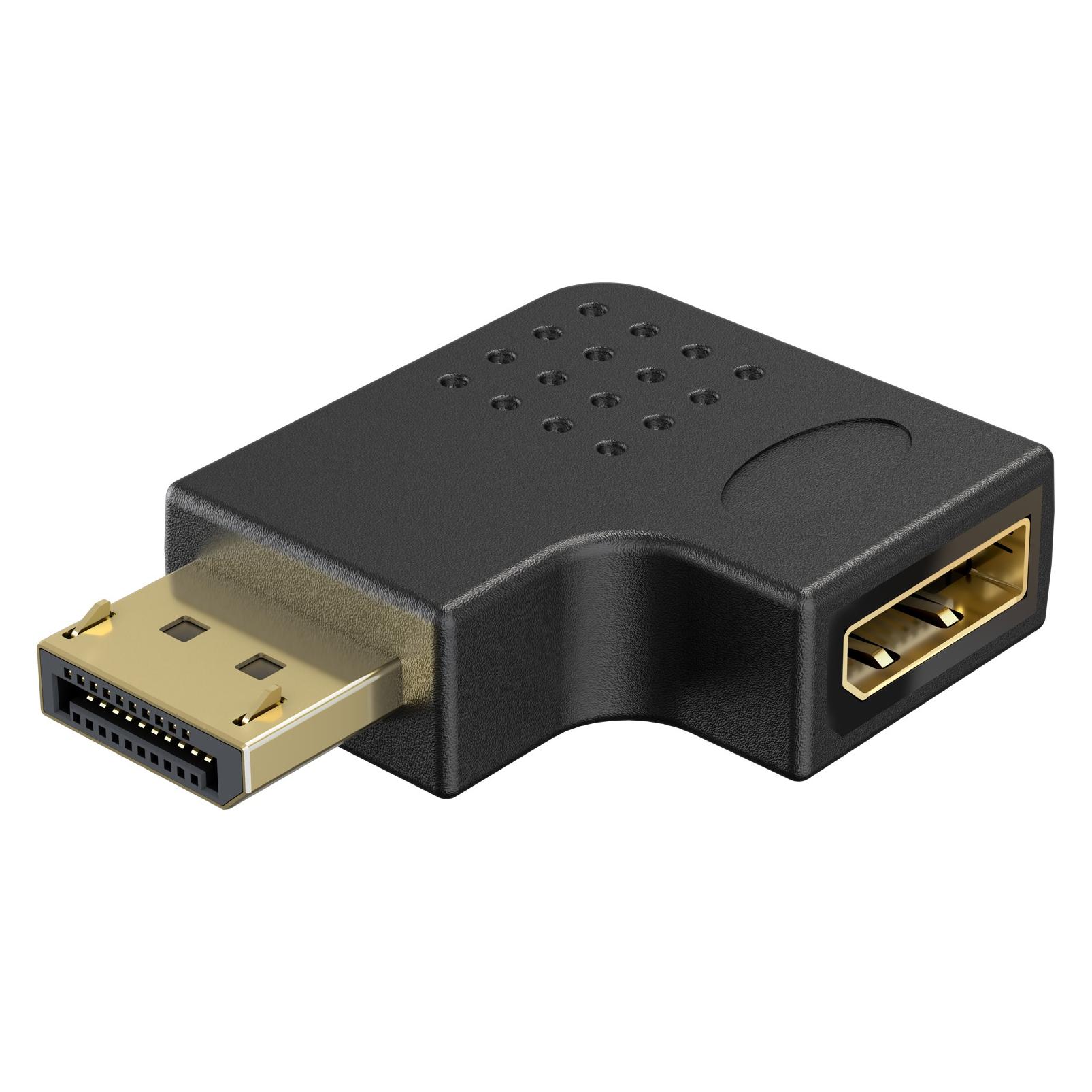 Goobay DisplayPort-Winkeladapter 90° nach links Schwarz (DisplayPort, DisplayPort) (77132)